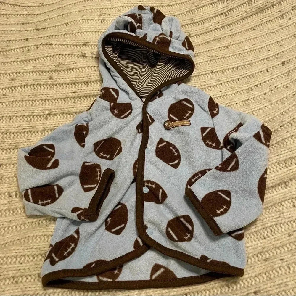 Carter’s‎ 18-24 months blue fleece football hoodie with buttons​